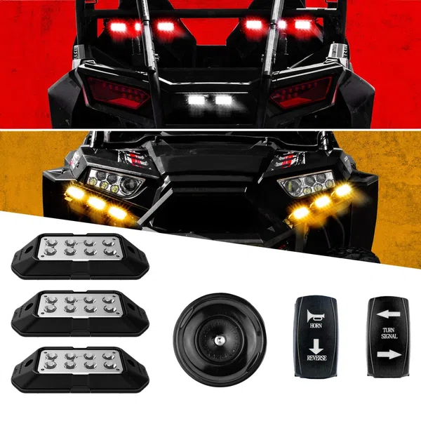 XKGLOW UTV Turn Signal Brake Light and Horn Street Legal Conversion Kit (XK-DT-ADV, XK-DT-PRO, XK-DT-STA)