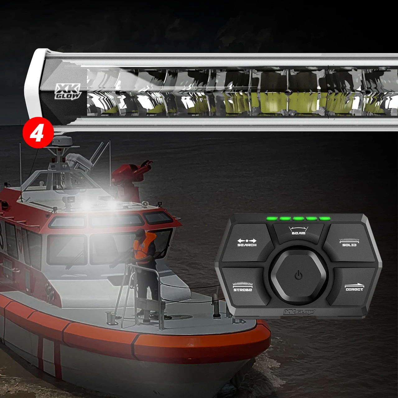XKGLOW White SAR360 Light Bar Kit - Emergency Search and Rescue Light System