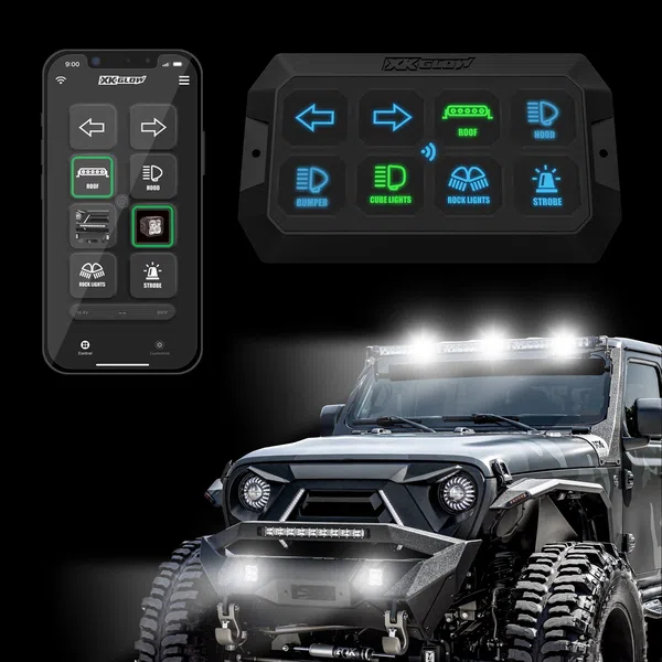 XKGLOW XKcommand Bluetooth Switch Panel for Lights 12V Accessory Offroad (XK-CMD-KIT)