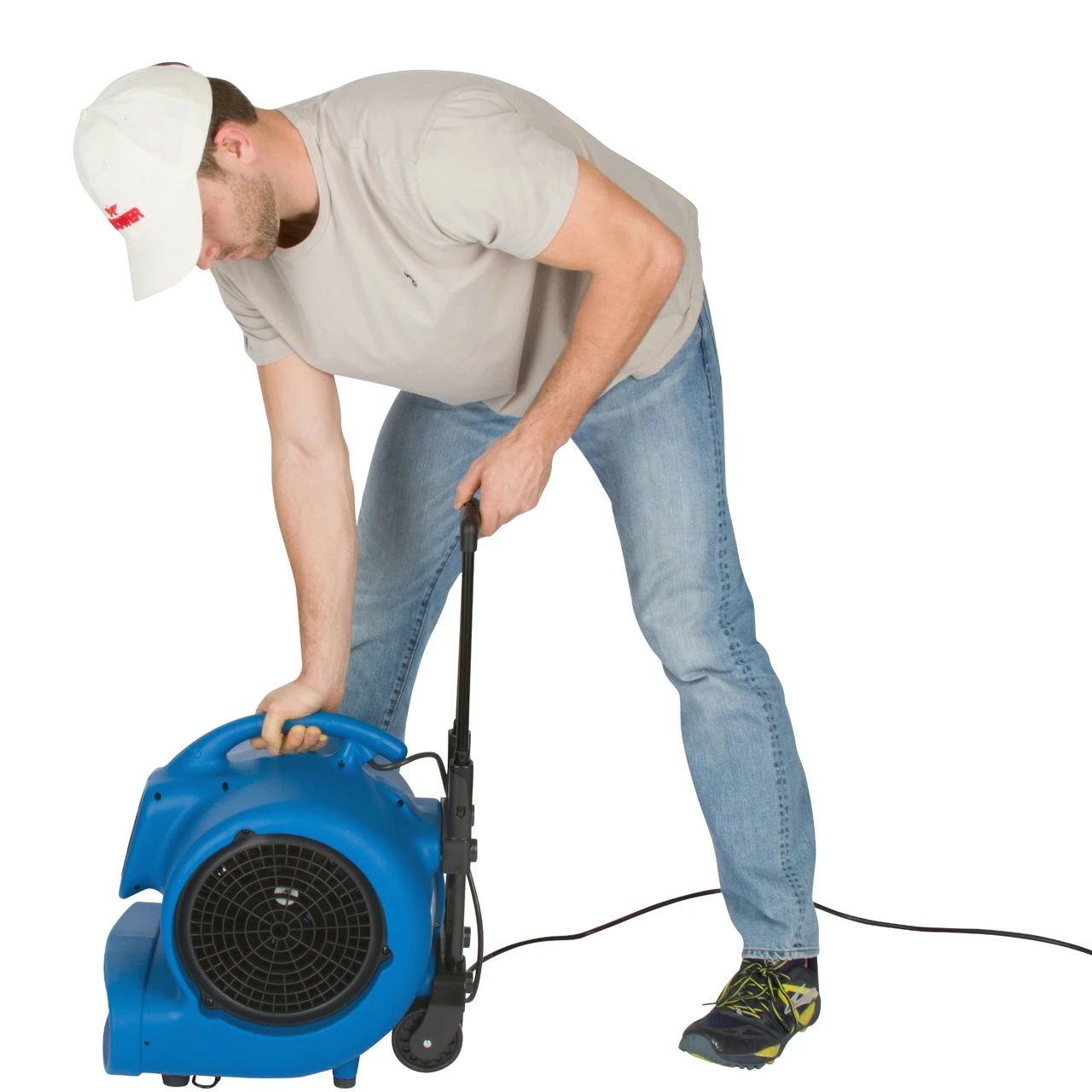 XPOWER 3/4 HP 3200 CFM Air Mover with Telescopic Handle and Wheels (P-800H-Blue) — product image 5