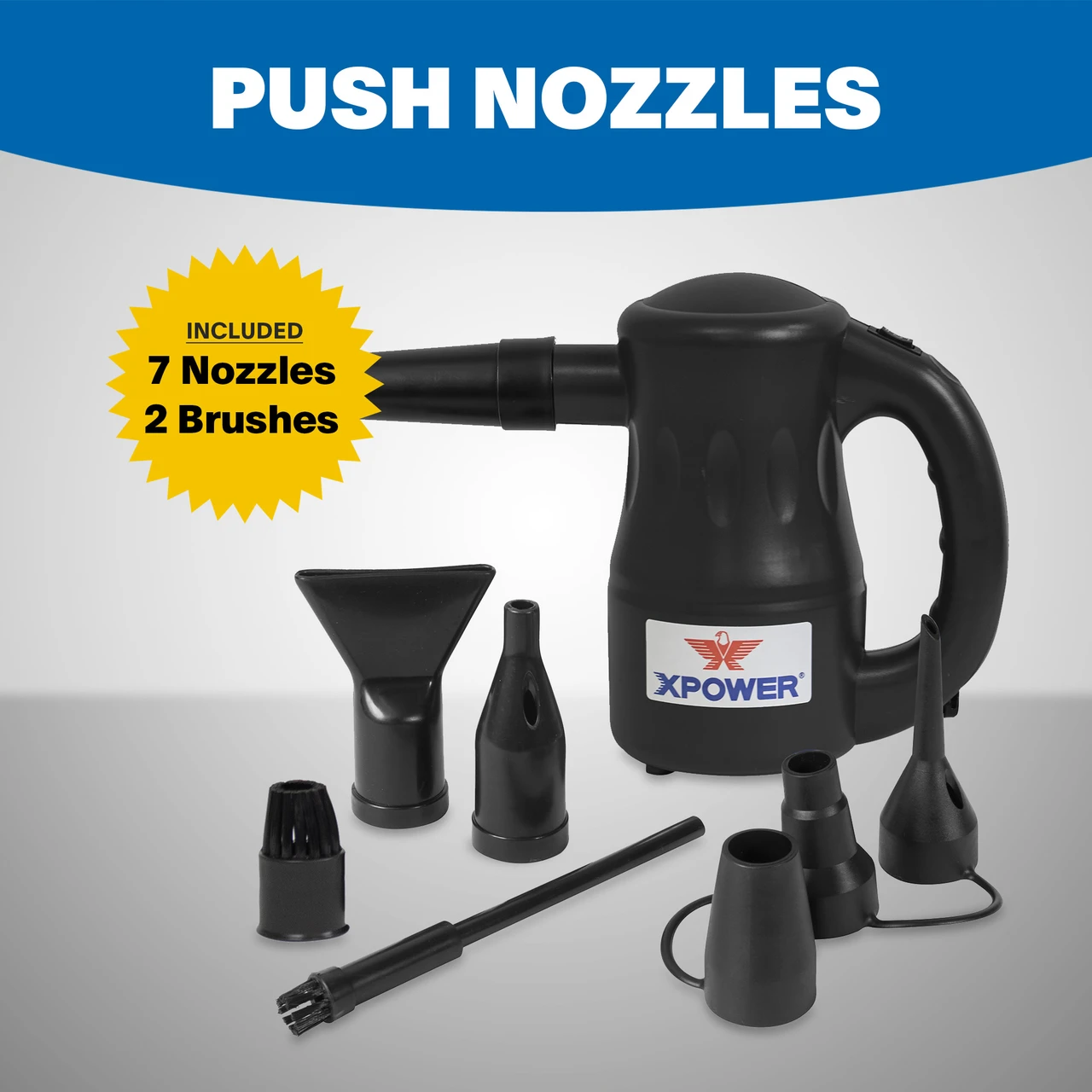 XPOWER A-2 Airrow Pro Multi-Use Powered Air Duster Canned Air Blower (A-2-Black) — product image 3