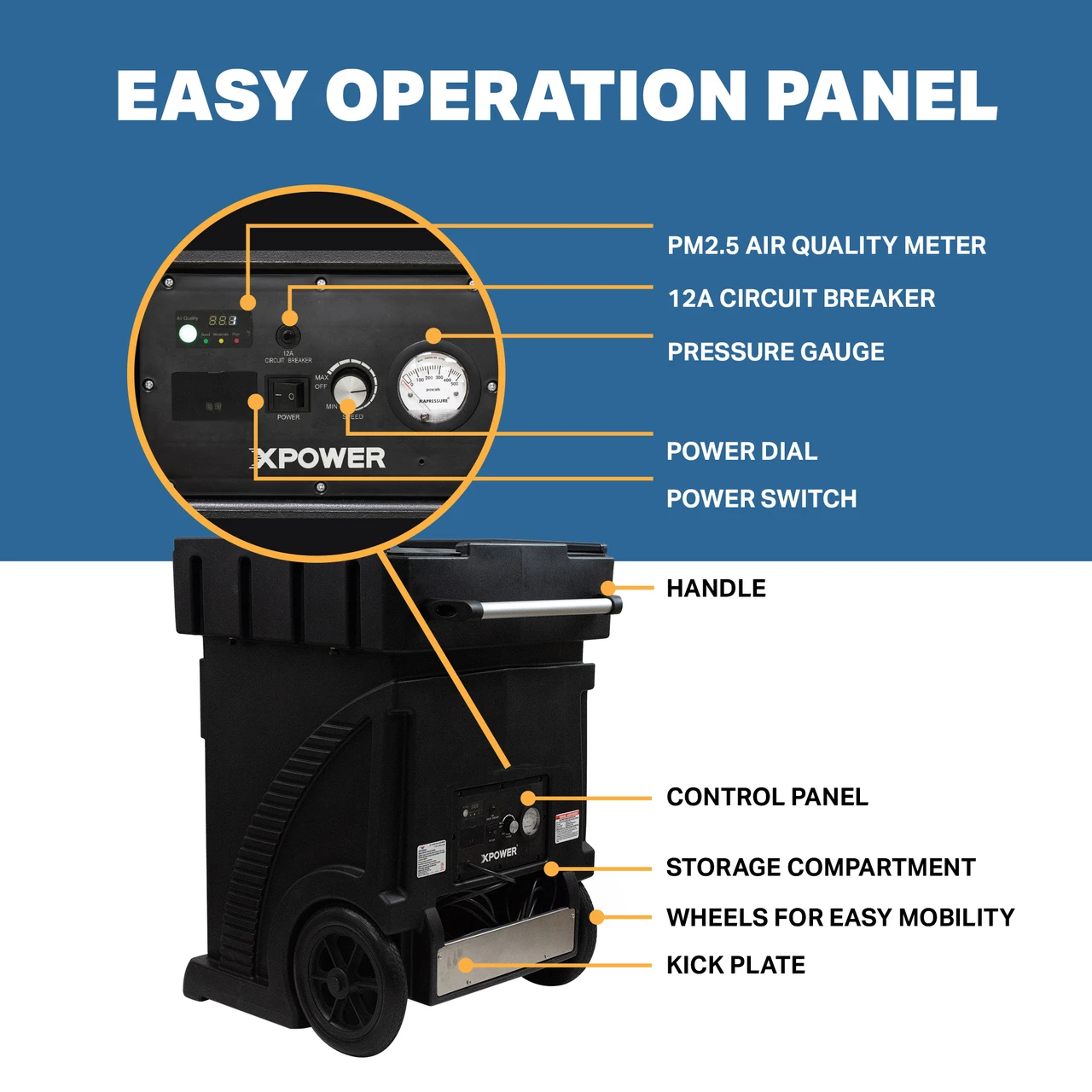 XPOWER DC Brushless Motor 1100 CFM 4-Stage HEPA Air Filtration System (AP-1800D) — product image 2