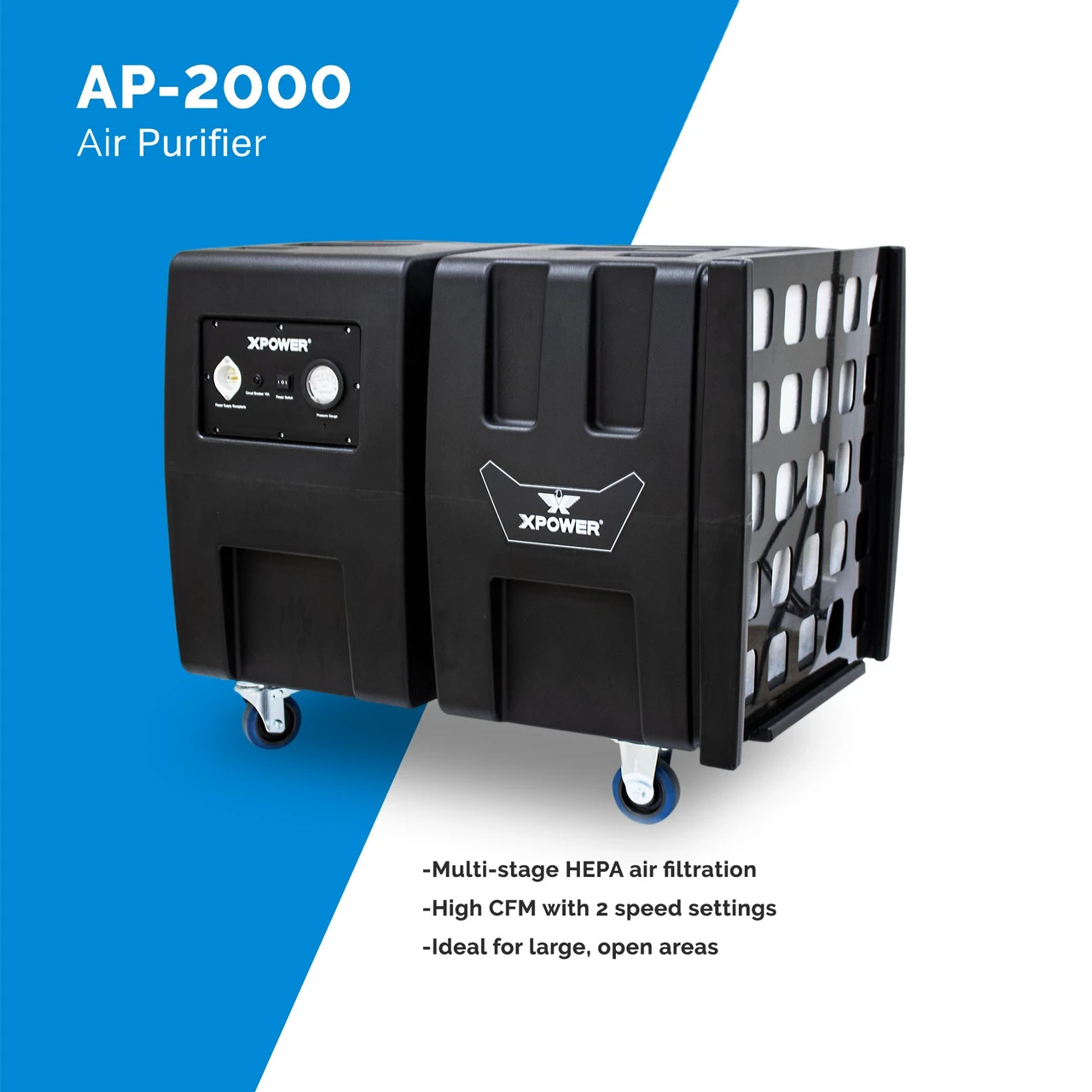 XPOWER Everest PLUS Sanitizing System 2000 CFM HEPA Air Mover Ozone Timer (PSS4) — product image 2