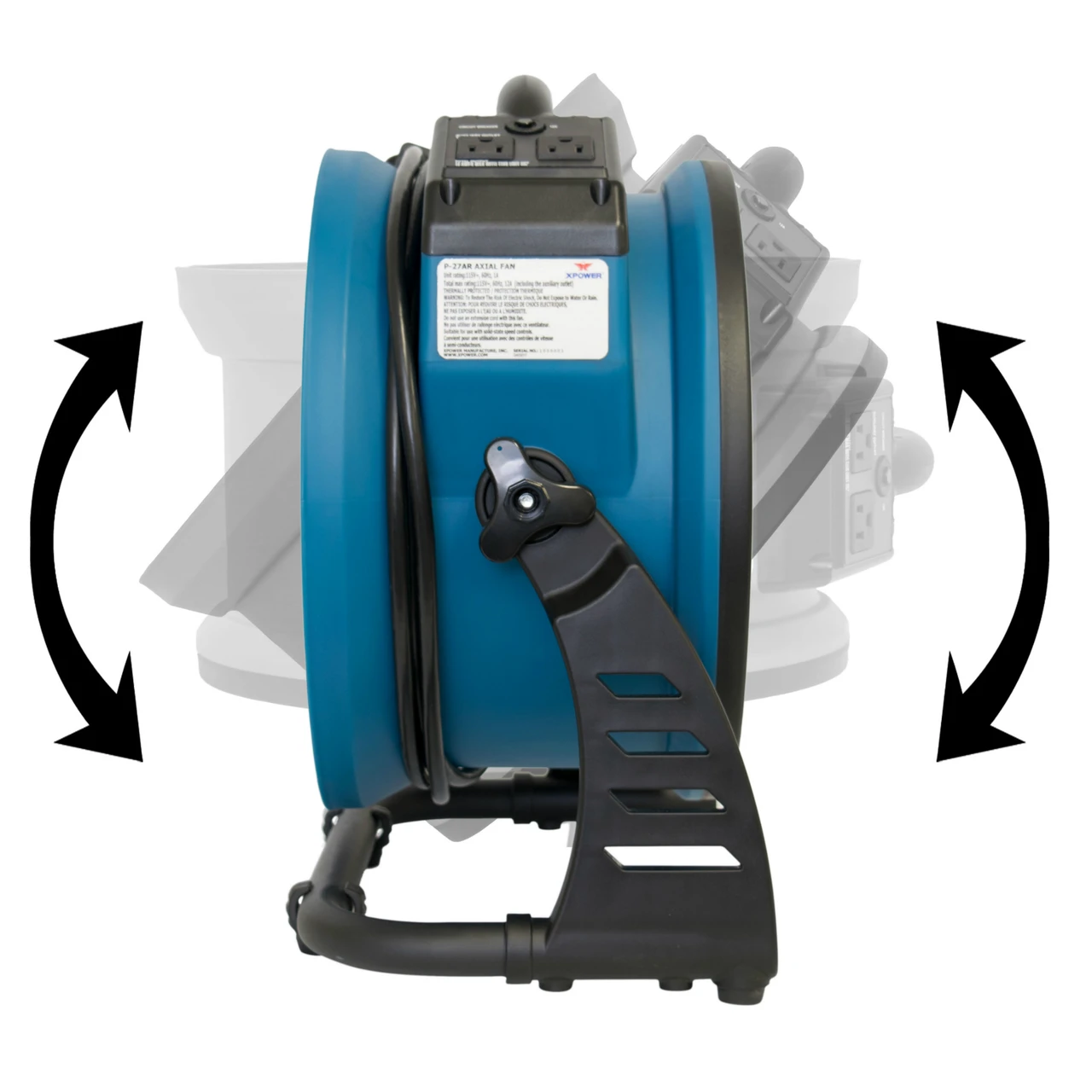 XPOWER Industrial Axial Air Mover High Performance Fan with 4 Speeds (P-26AR) — product image 3