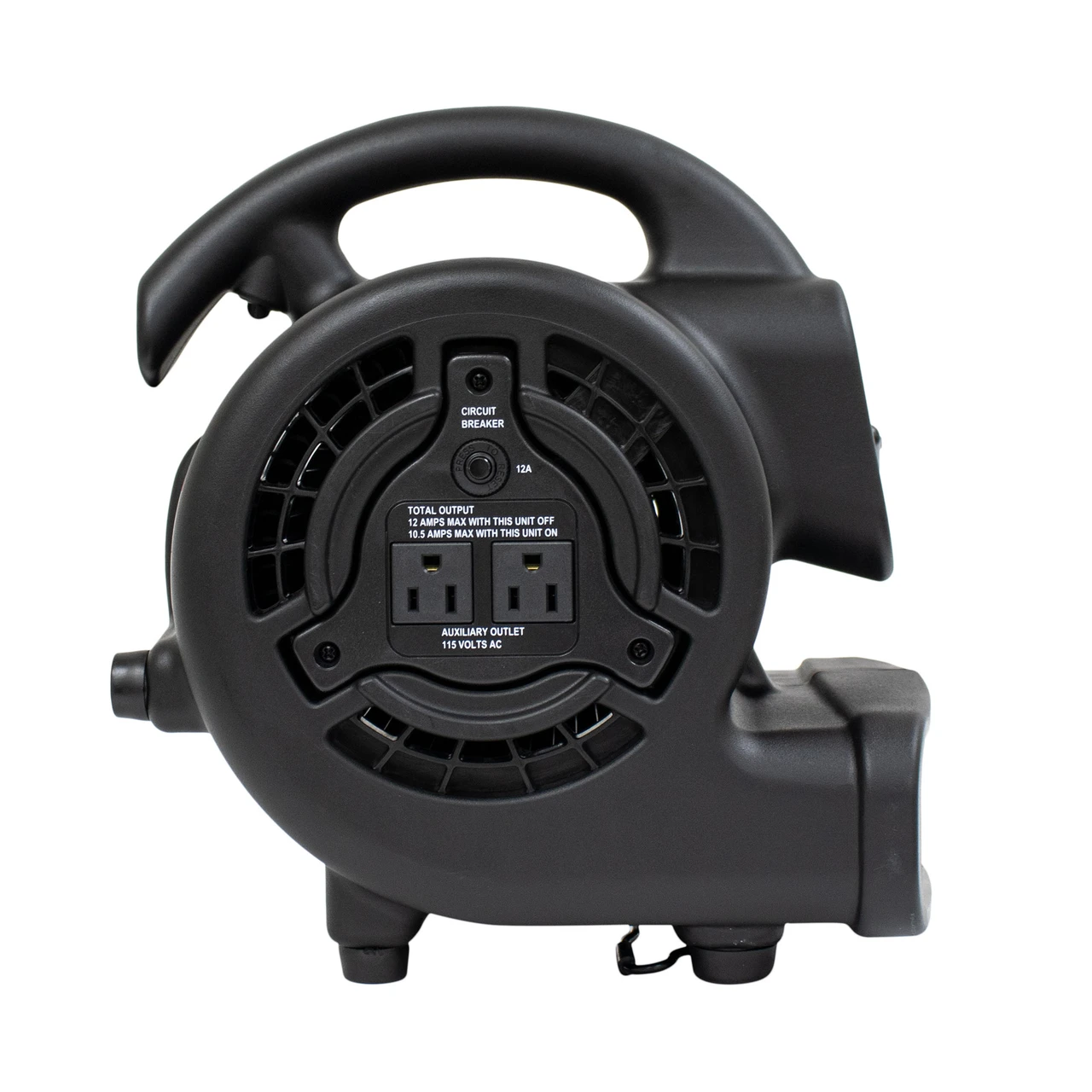 XPOWER Mighty 138W 600 CFM Mini Air Mover with Daisy Chain Outlets (P-80A-Black) — product image 8