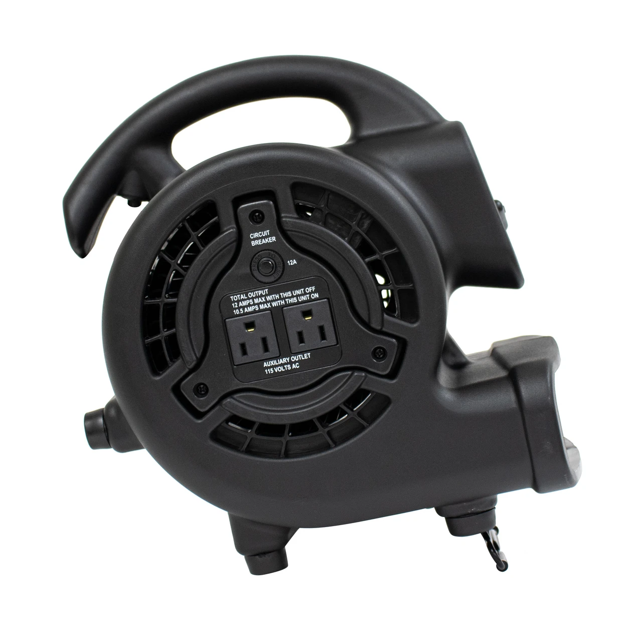 XPOWER Mighty 138W 600 CFM Mini Air Mover with Daisy Chain Outlets (P-80A-Black) — product image 9