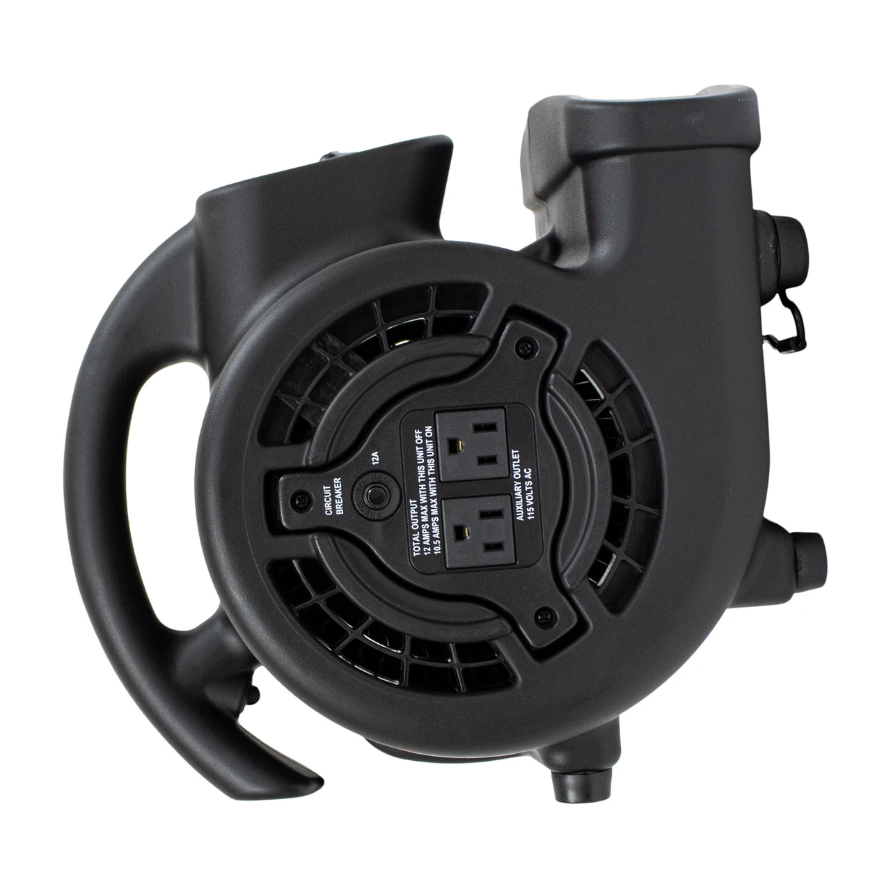 XPOWER Mighty 138W 600 CFM Mini Air Mover with Daisy Chain Outlets (P-80A-Black) — product image 11