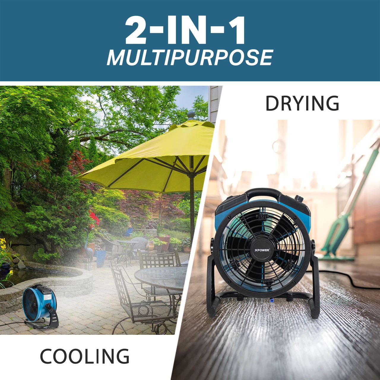 XPOWER Multi-purpose Battery Powered Misting Fan and Air Circulator (FM-65B) — product image 12