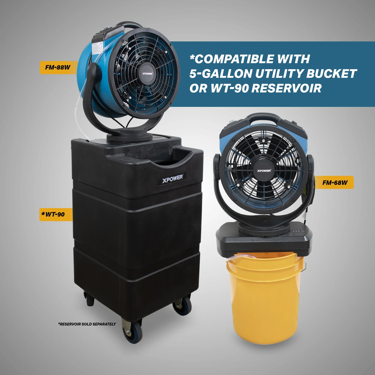 XPOWER Multi-Purpose Oscillating Misting Fan with Built-In Water Pump (FM-68W) — product image 4