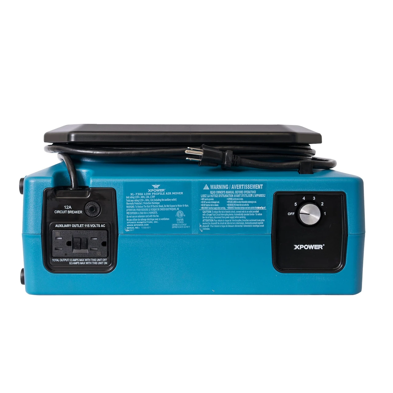 XPOWER Professional Low Profile Air Mover with 1/3 HP Motor (XL-730A) — product image 11