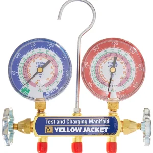 Yellow Jacket Manifold with 3-1/8" Gauges for R-22, 404A, 410A (42001)
