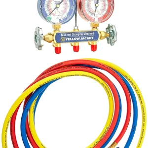 Yellow Jacket Series 41 Manifold with 3-1/8" Gauges, R-22/404A/410A (42201)