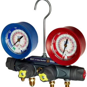 Yellow Jacket Brute II 4-Valve Test & Charging Manifold for HVAC (46010)