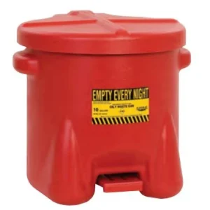 Zeeline 10 Gallon Oily Waste Can Fm Approved- Red Plastic (ZE310)