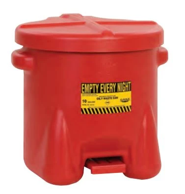Zeeline 10 Gallon Oily Waste Can Fm Approved- Red Plastic (ZE310)