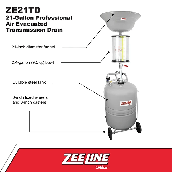 ZeeLine 21-Gallon Professional Air Evacuated Transmission Drain Kit (ZE21TD) — product image 2