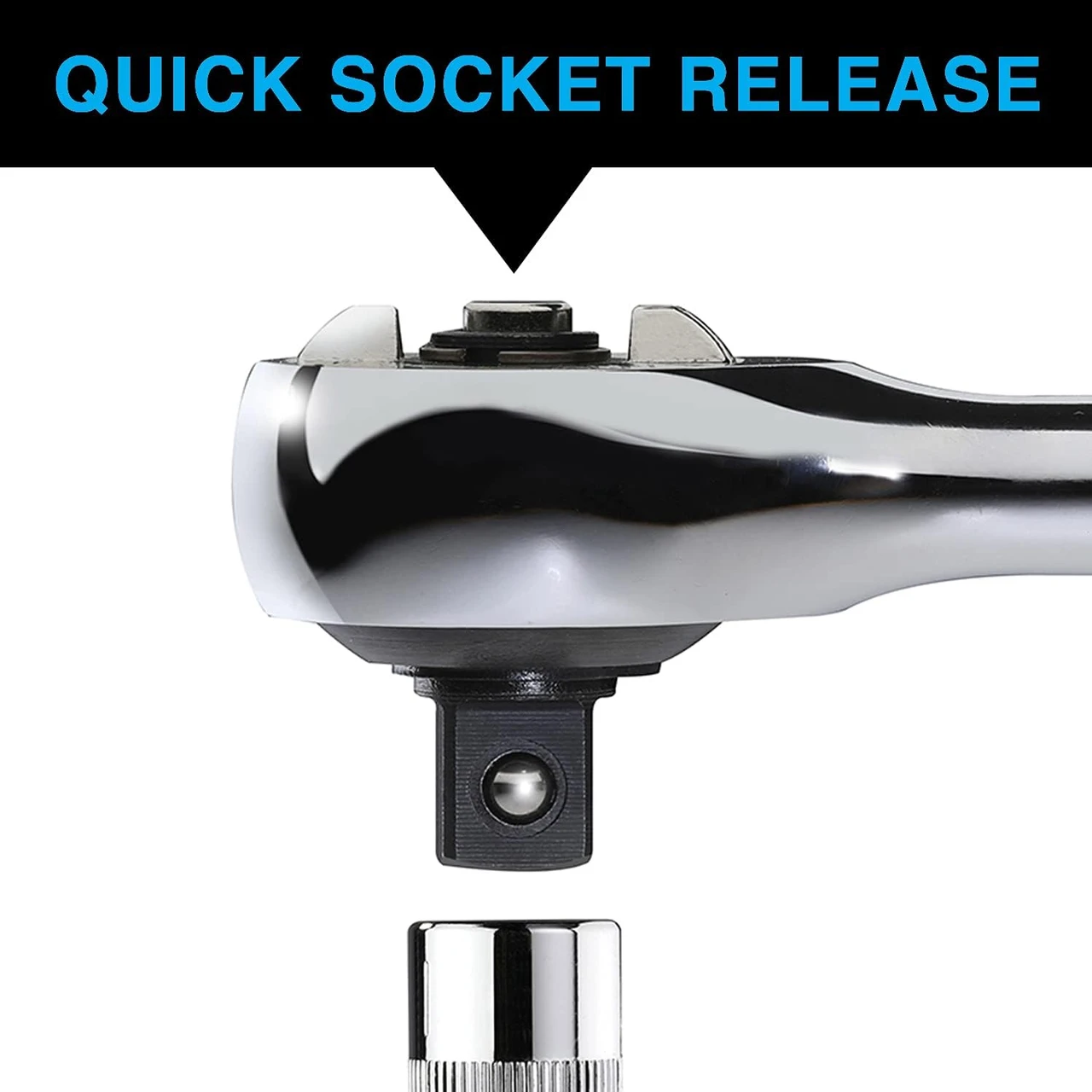 Zero Degree Gearless Ratchet - Nickel Plated High-Carbon Steel, 1/2" Drive (38152) — product image 3