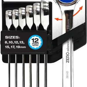 Zero Degree Gearless Ratchet Wrench Set - , Metric, 7 Pc (38141)