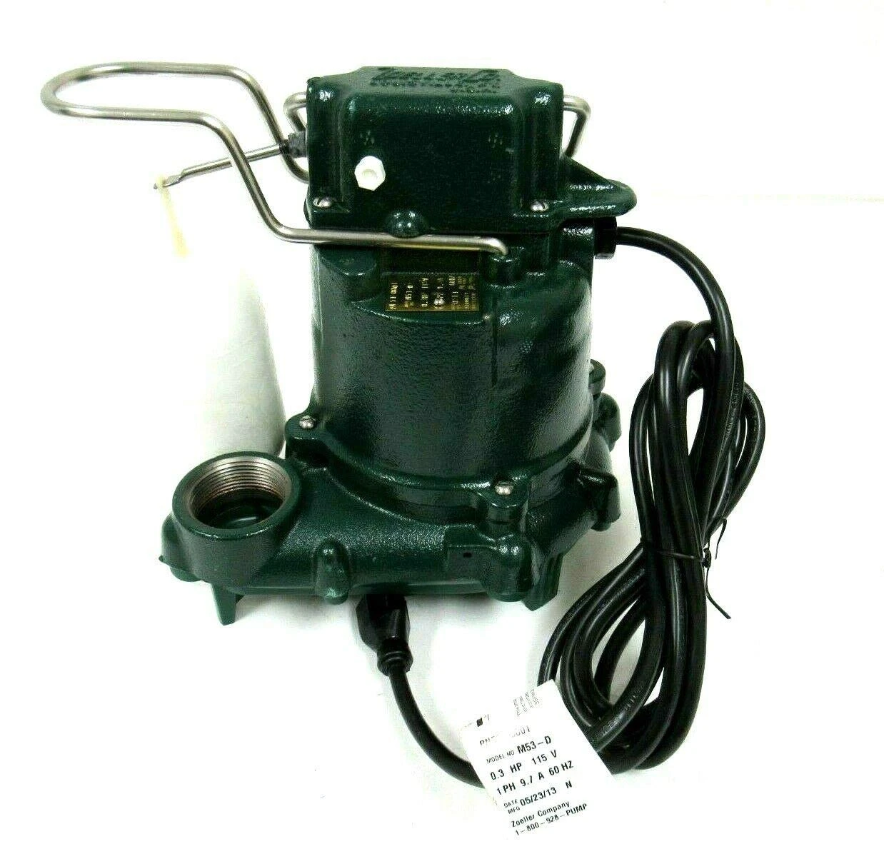Zoeller 3/10 Hp 1-1/2" Submersible Sump Pump 115V Vertical (53-0001) — product image 3