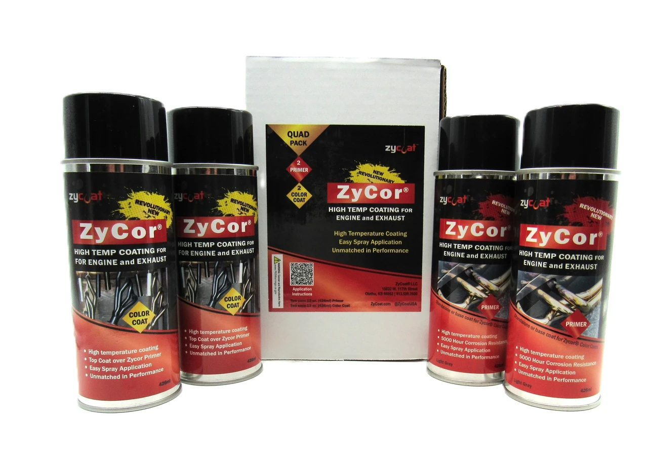 ZyCoat ZyCor High Temp Color Coat/Primer Combo Aerosol 13 oz 4-Pack (ZYC46014, ZYC48014, ZYC49014)